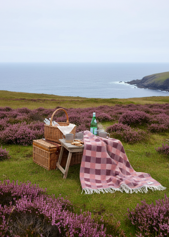 Bell Heather throw on Irish hillside