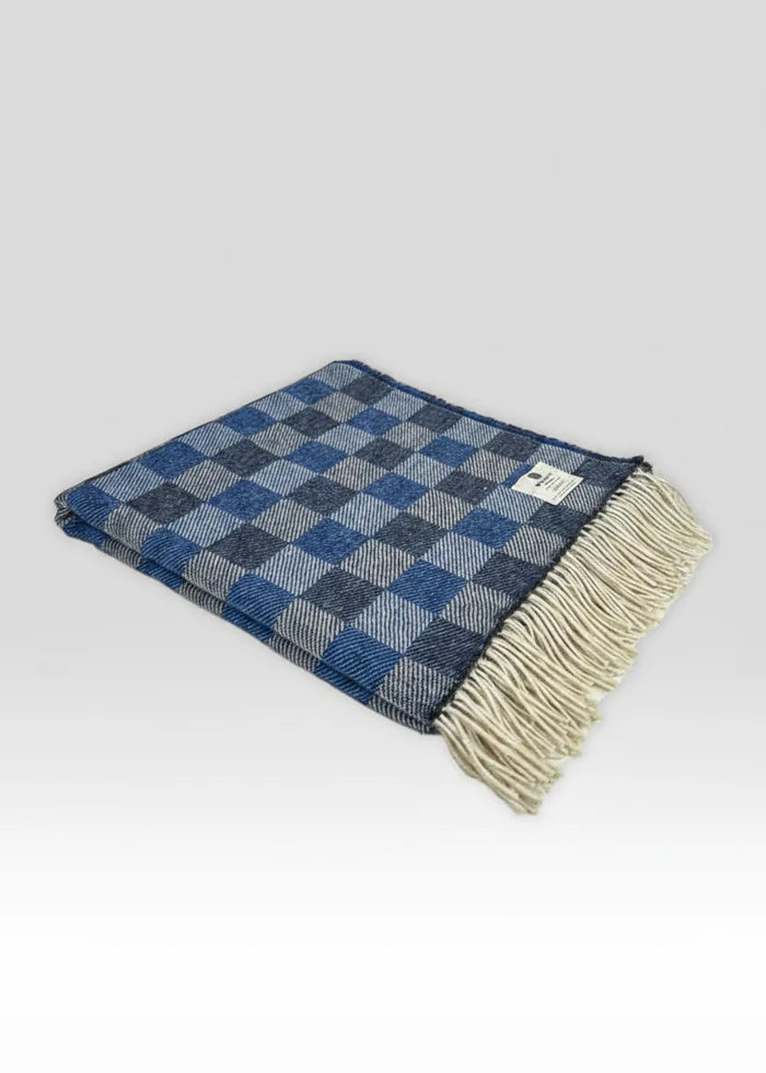 Mcnutt Pure Wool Throw | Blue Iris