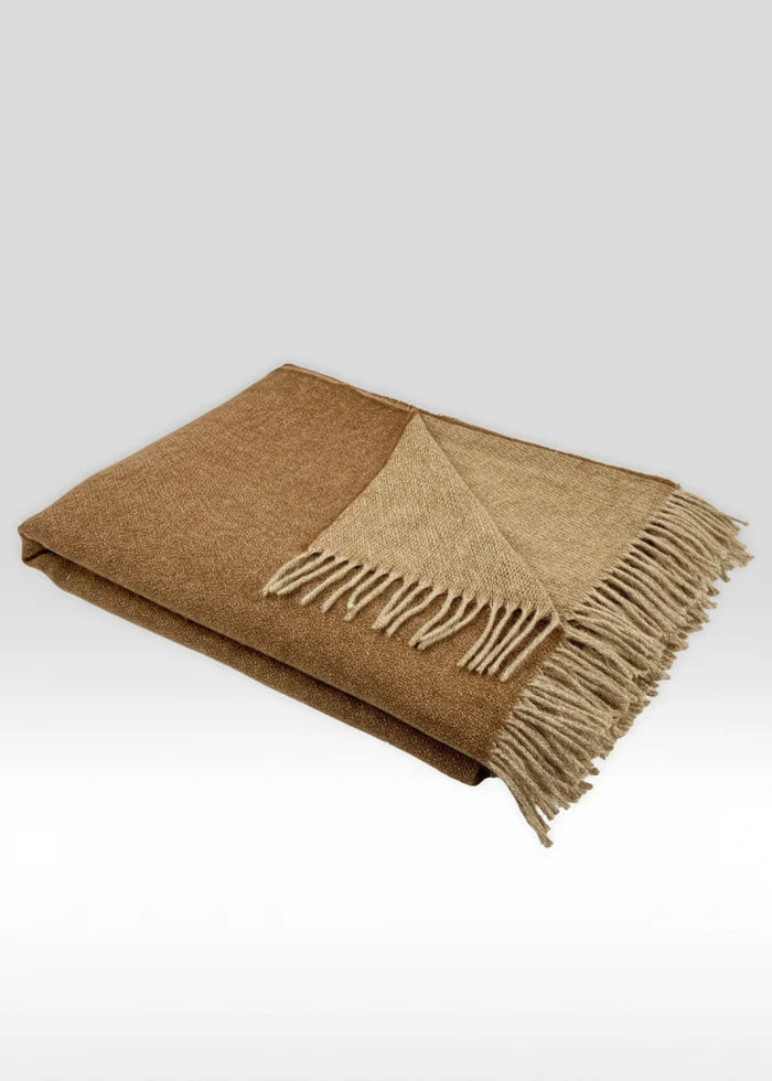 Mcnutt Pure Wool Throw | Chestnut Reversible