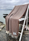 McNutt Supersoft Merino Lambswool Throw | Ripple Chocolate