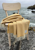 McNutt of Donegal Ripple Lemon Supersoft Merino Lambswool Throw