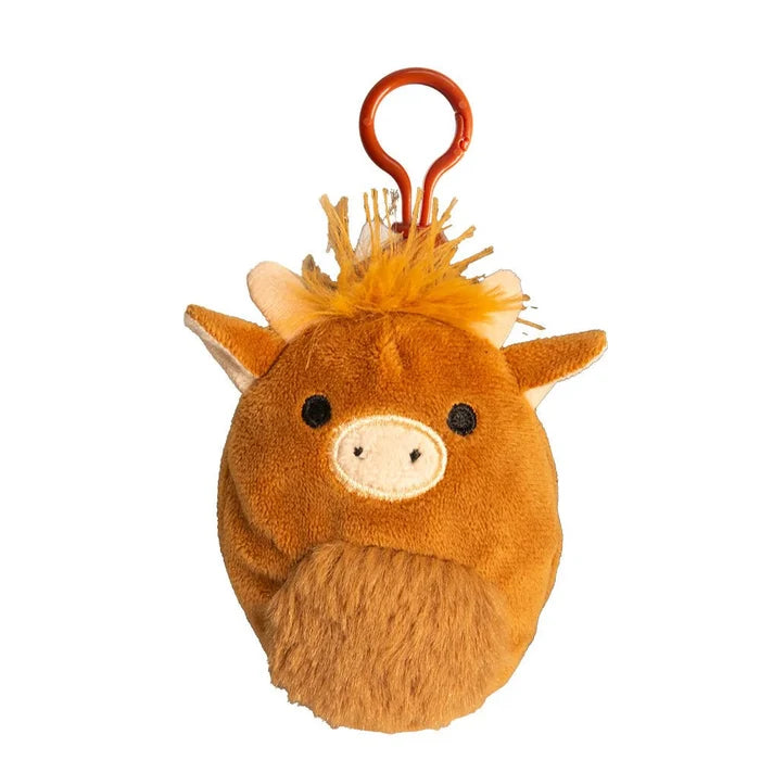 McSquashie Highland Cow Plush Clip Purse – Cute Mini Coin & Earbud Holder - Heritage Of Scotland -