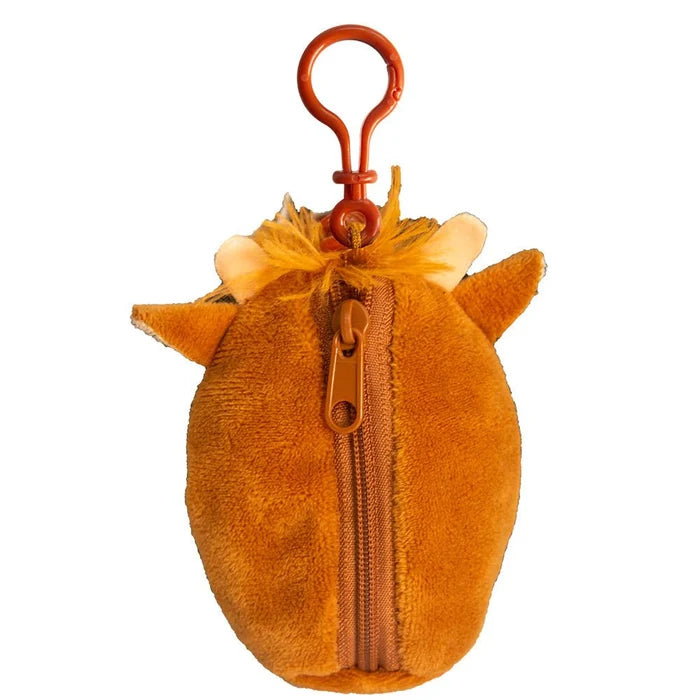 McSquashie Highland Cow Plush Clip Purse – Cute Mini Coin & Earbud Holder - Heritage Of Scotland -
