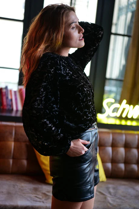 Melissa Velvet Shirt (Black)