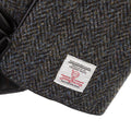 Men Touch Screen Leather Gloves Black Grey Herringbone - Heritage Of Scotland - BLACK GREY HERRINGBONE