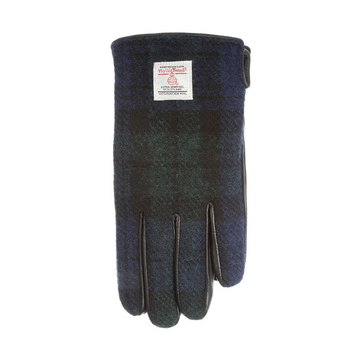 Men Touch Screen Leather Gloves Black Watch - Heritage Of Scotland - BLACK WATCH