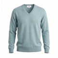 Men's Dunedin Cashmere 100% Cashmere V - Neck Jumper - Ultramarine - Heritage Of Scotland - S