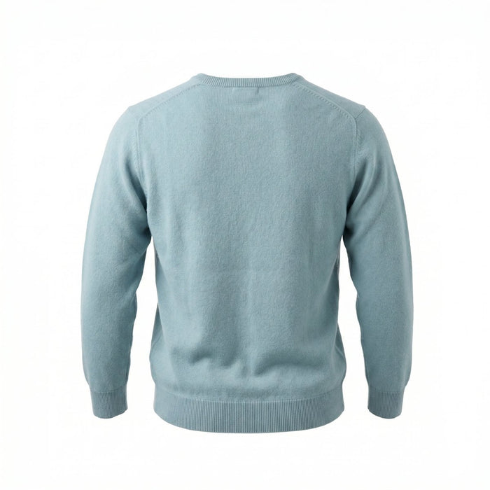 Men's Dunedin Cashmere 100% Cashmere V - Neck Jumper - Ultramarine - Heritage Of Scotland - S