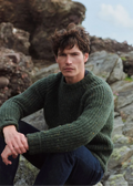 Men's Fisherman Rib Nepped Sweater | Army Green