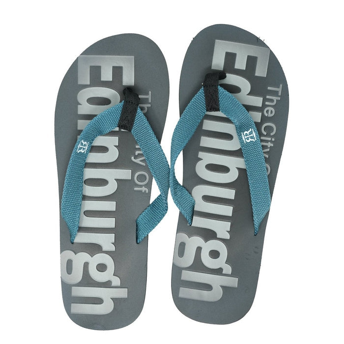 Mens Flip Flops Edinburgh - Heritage Of Scotland - GREY/TURQUOISE / 39 - 40