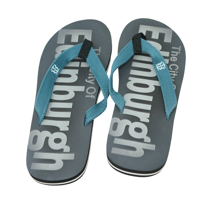 Mens Flip Flops Edinburgh - Heritage Of Scotland - GREY/TURQUOISE / 39 - 40