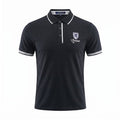 Men’s Black Scotland Crest Polo Shirt with White Trim - Heritage Of Scotland - NAVY / S