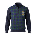 Men’s Scotland Tartan 1/4 Zip Sweatshirt – Classic Check Pullover with Embroidered Crest - Heritage Of Scotland - S