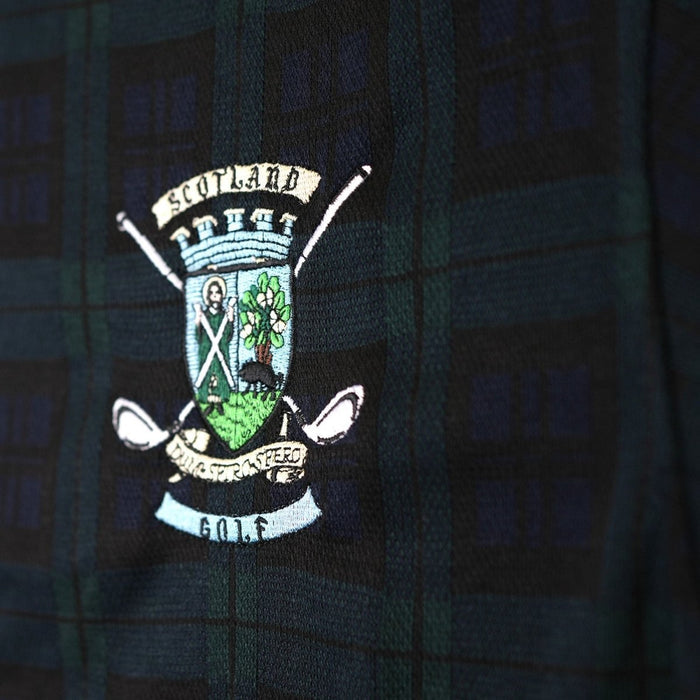 Mens Tartan Scotland Golf Polo Shirt - Black Watch - Heritage Of Scotland - BLACK WATCH / S