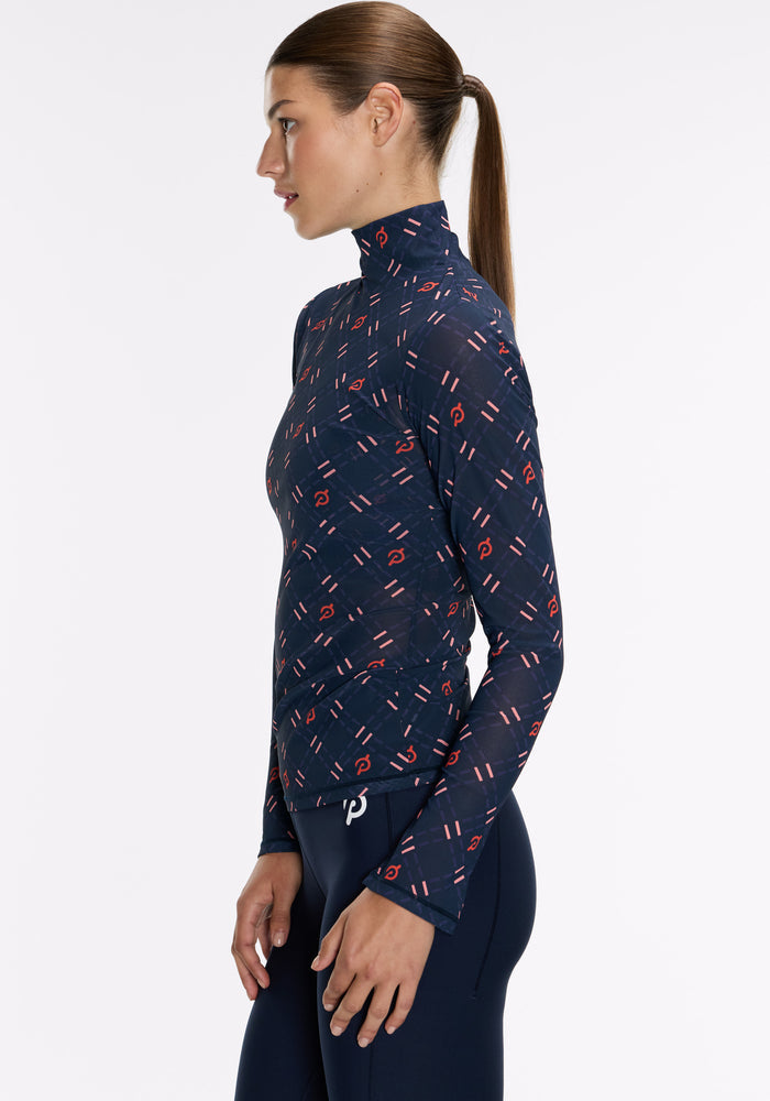 Mesh Mock Neck Long Sleeve