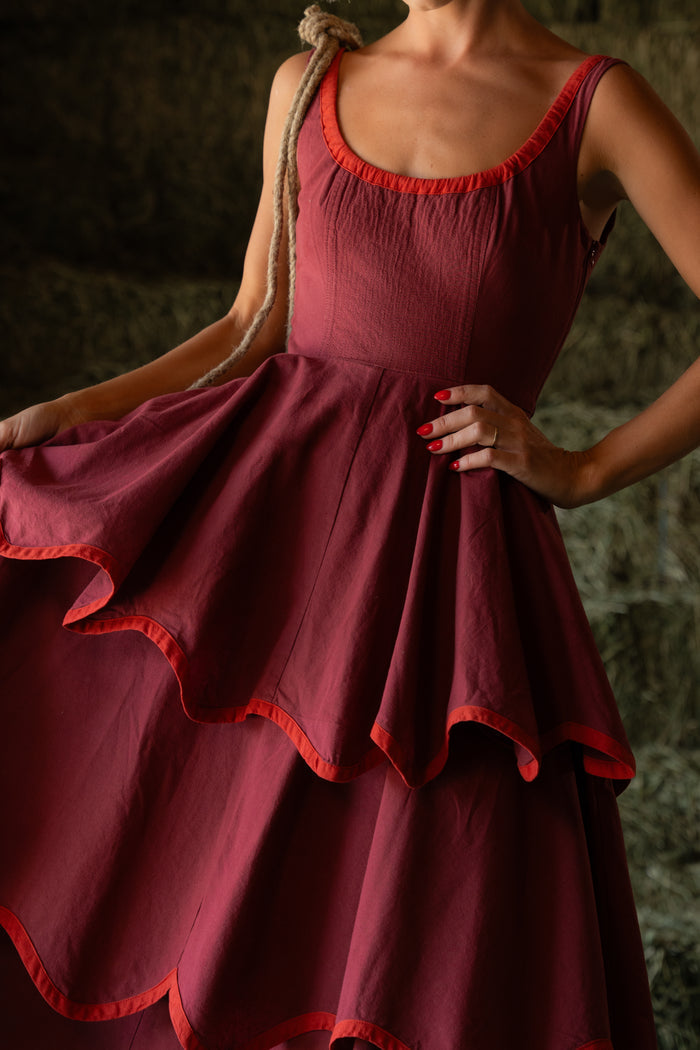 Millie Dress in Maple Red - PREORDER 🍀