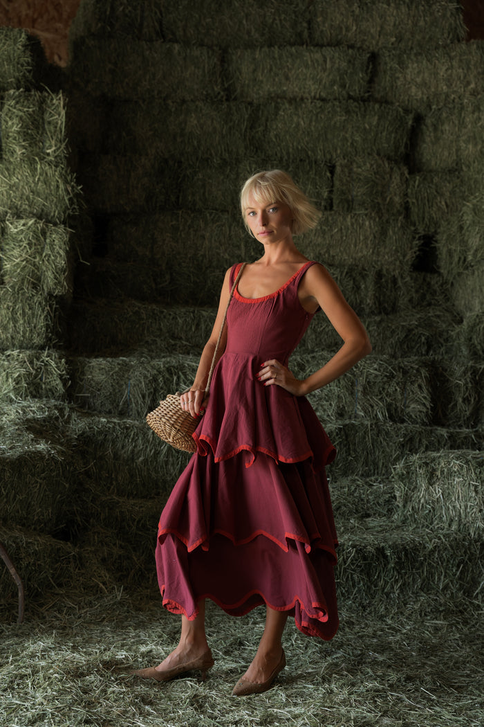 Millie Dress in Maple Red - PREORDER 🍀