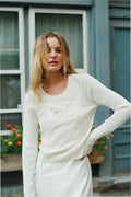 Mingley Lace Bow Wool Sweater