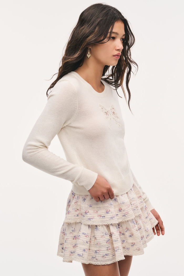 Mingley Lace Bow Wool Sweater