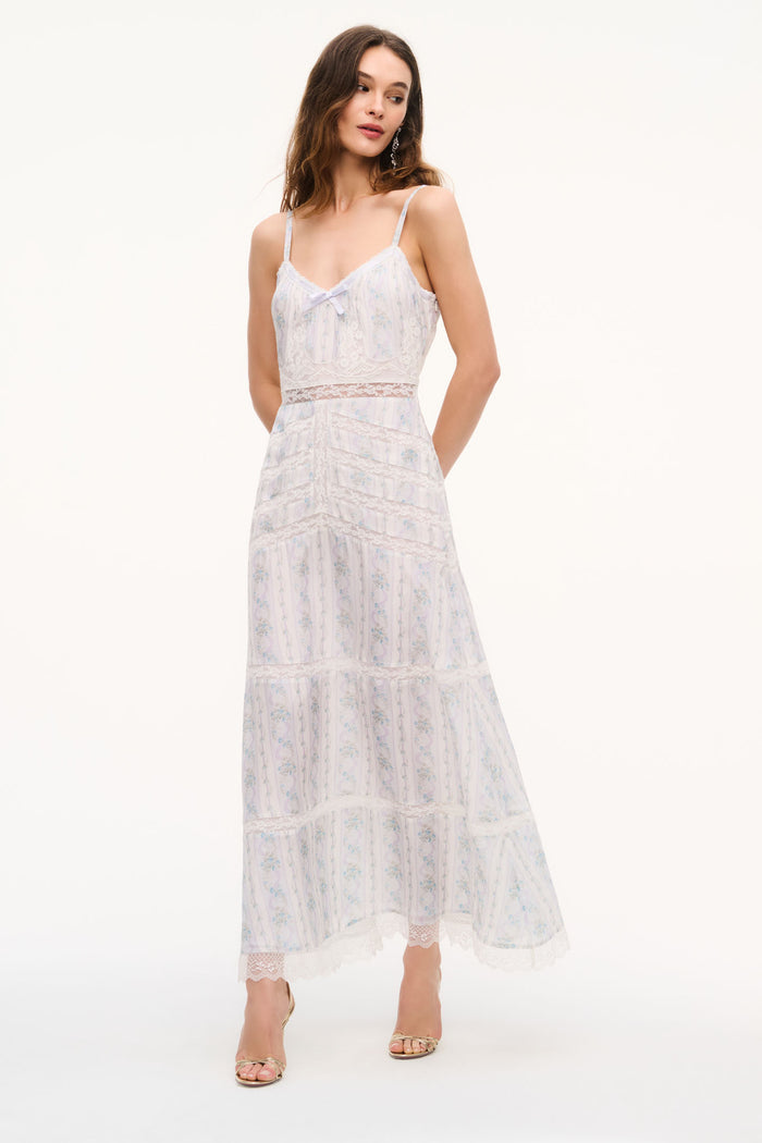 Mirabeline Floral Silk Lace Maxi Dress