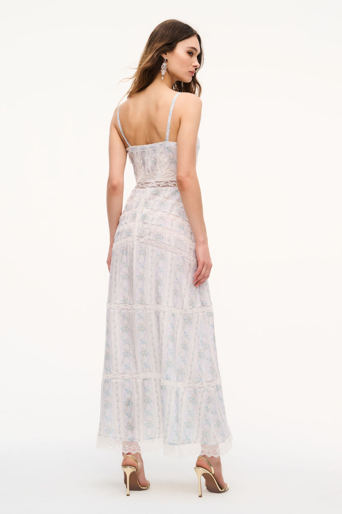 Mirabeline Floral Silk Lace Maxi Dress