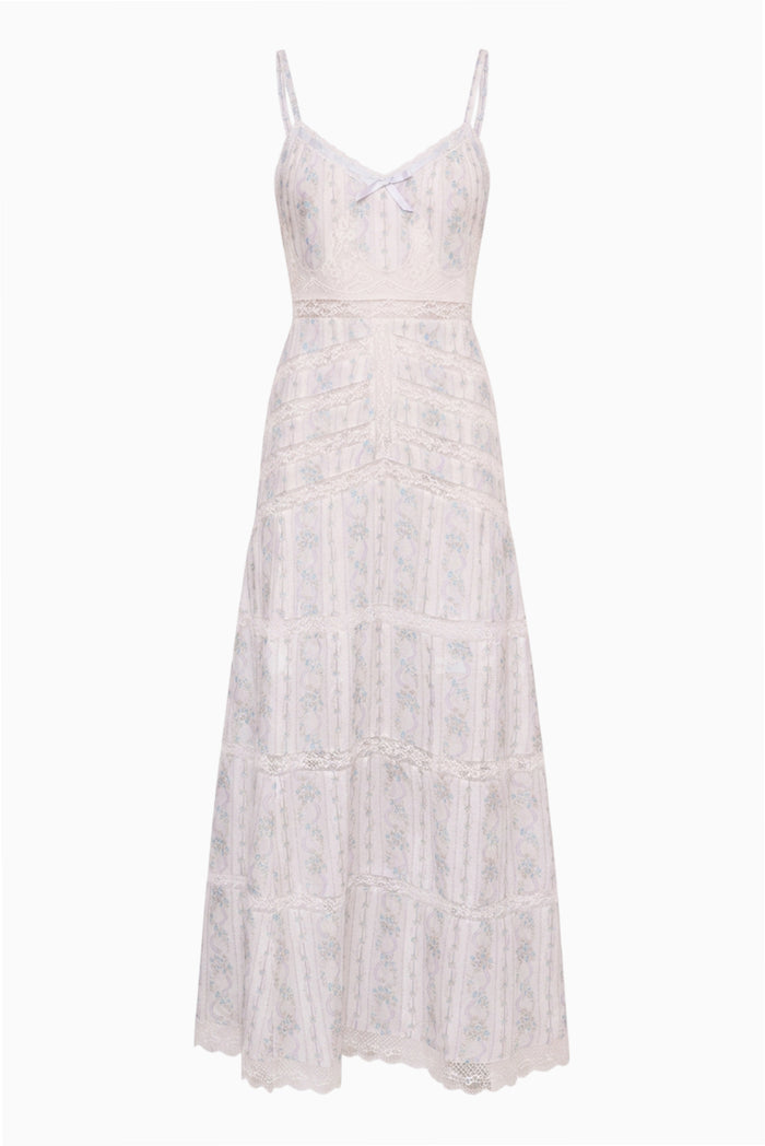 Mirabeline Floral Silk Lace Maxi Dress