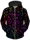 Modern Shapes Unisex Zip-Up Hoodie Sartoris Art Epic Hoodie