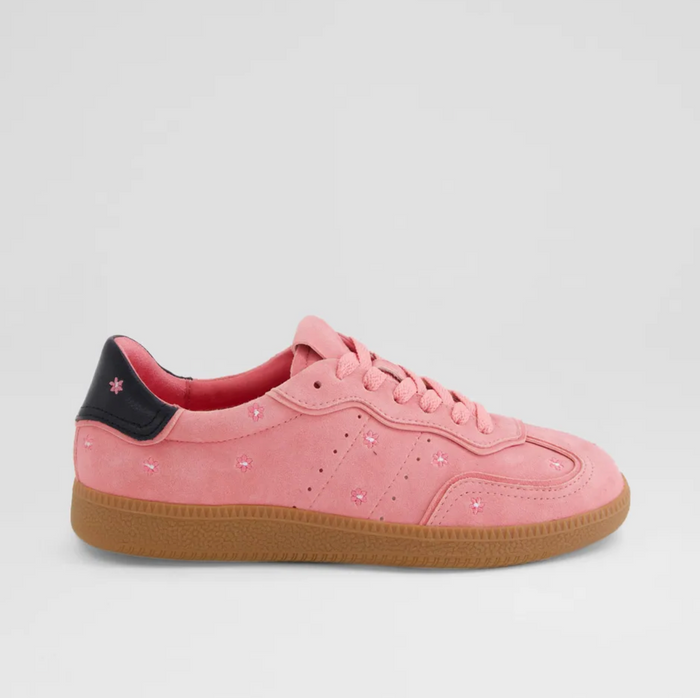 Mollini DEELARA Pink Black Suede Leather Sneaker - Crush Marketplace