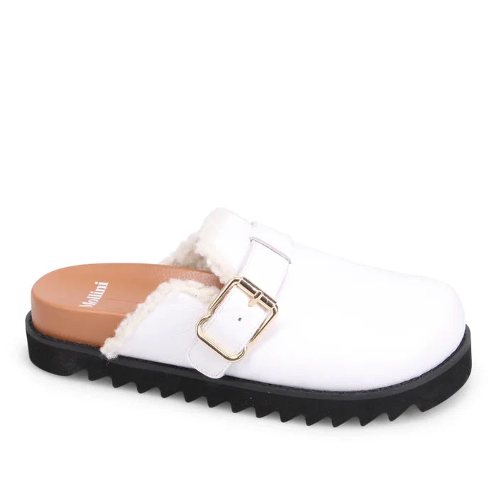Mollini MERCHAH Mule in White Leather - Crush Marketplace