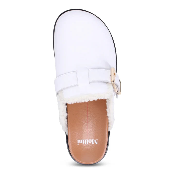 Mollini MERCHAH Mule in White Leather - Crush Marketplace