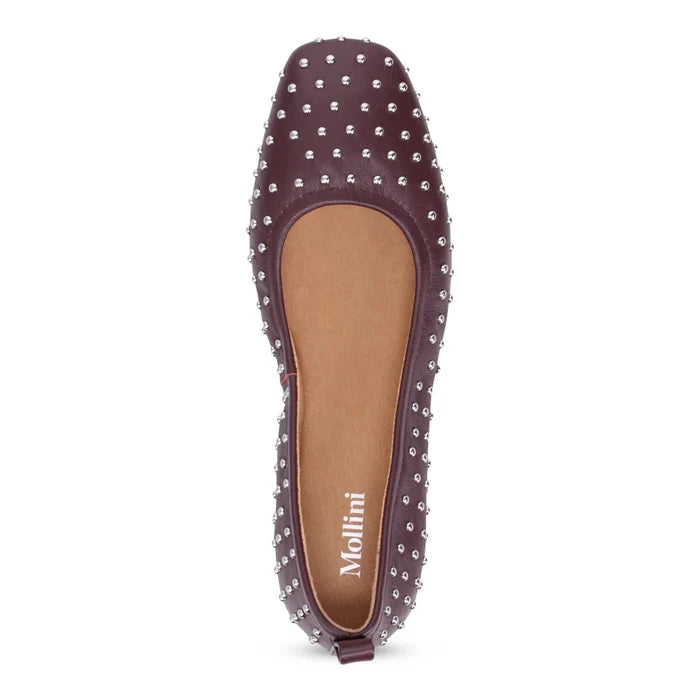 Mollini Narn Ballet Flat in Burgundy - Crush Marketplace