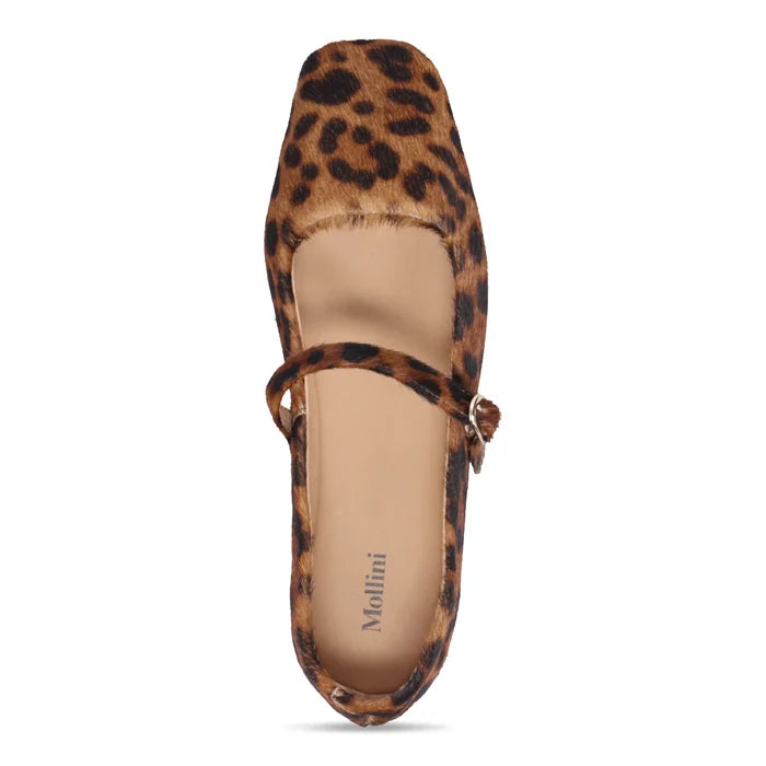 Mollini TOKENA Mary Jane Flat in Dark Leopard Pony - Crush Marketplace