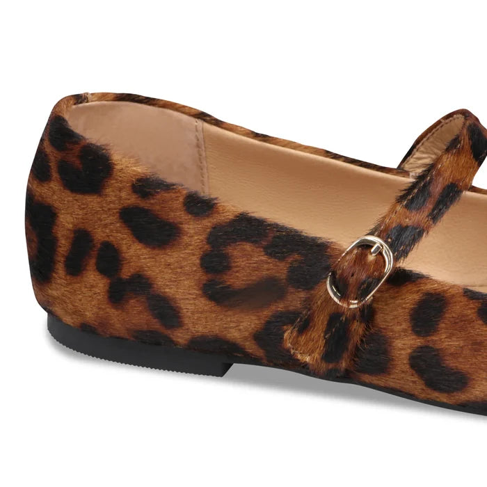 Mollini TOKENA Mary Jane Flat in Dark Leopard Pony - Crush Marketplace