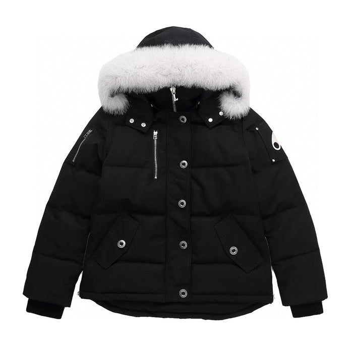 Moose Knuckles Shearling 3Q Down Jacket Black/White