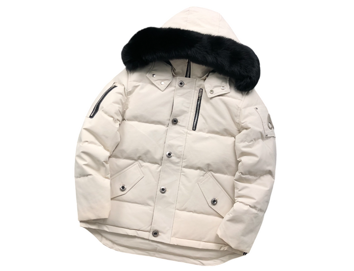 Moose Knuckles Shearling 3Q Down Jacket Cream/Black