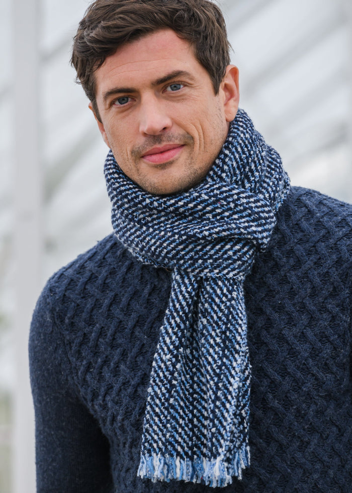 Mucros Atlantic Scarf | Blue Navy