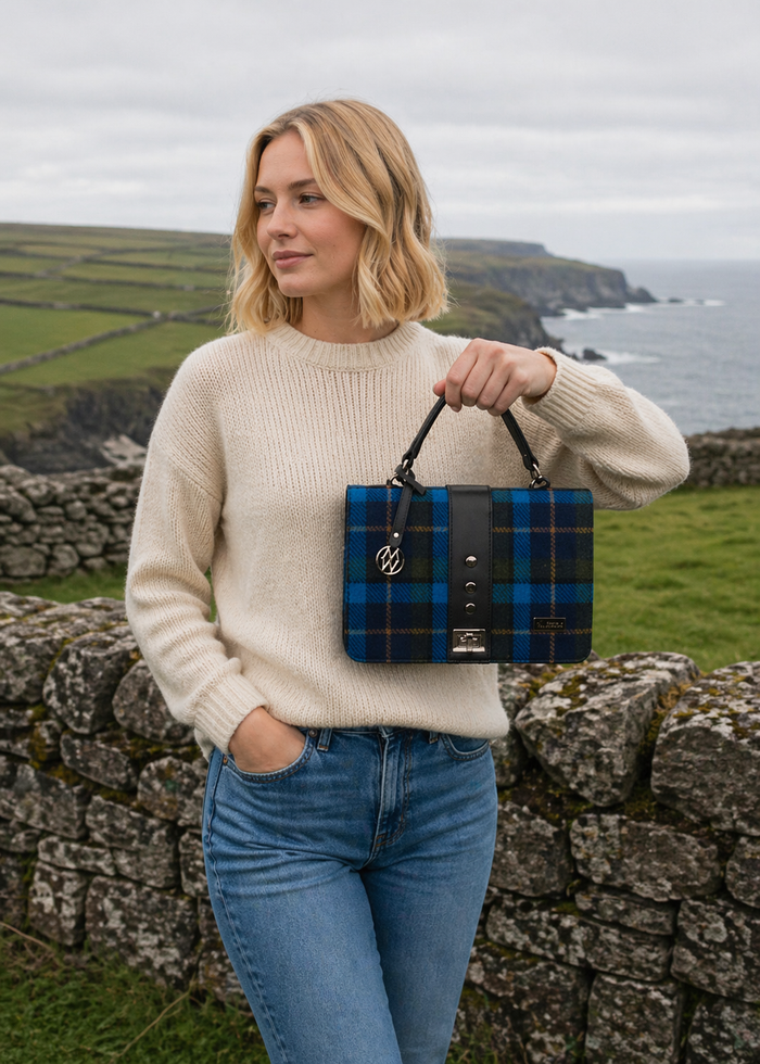 Mucros Fiona Bag | Navy Blue Check