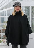 Mucros Half Zip Poncho | Black
