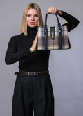 Mucros Jessica Bag | Cream Blue Check