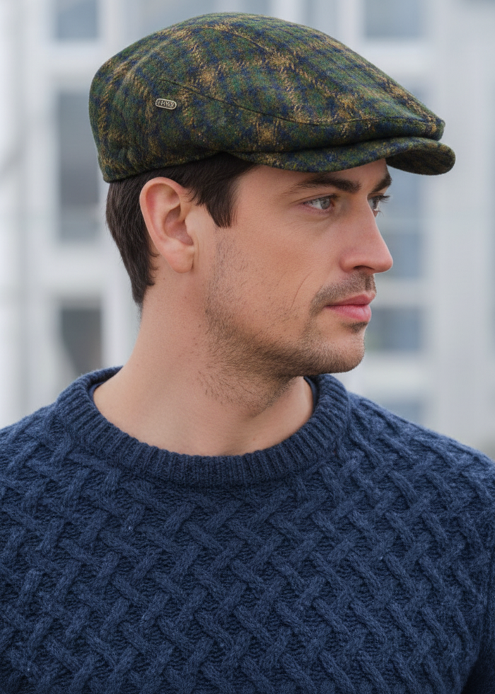 Mucros Kerry Cap | Green Mustard Check