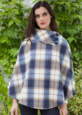 Mucros Blue Check Poncho