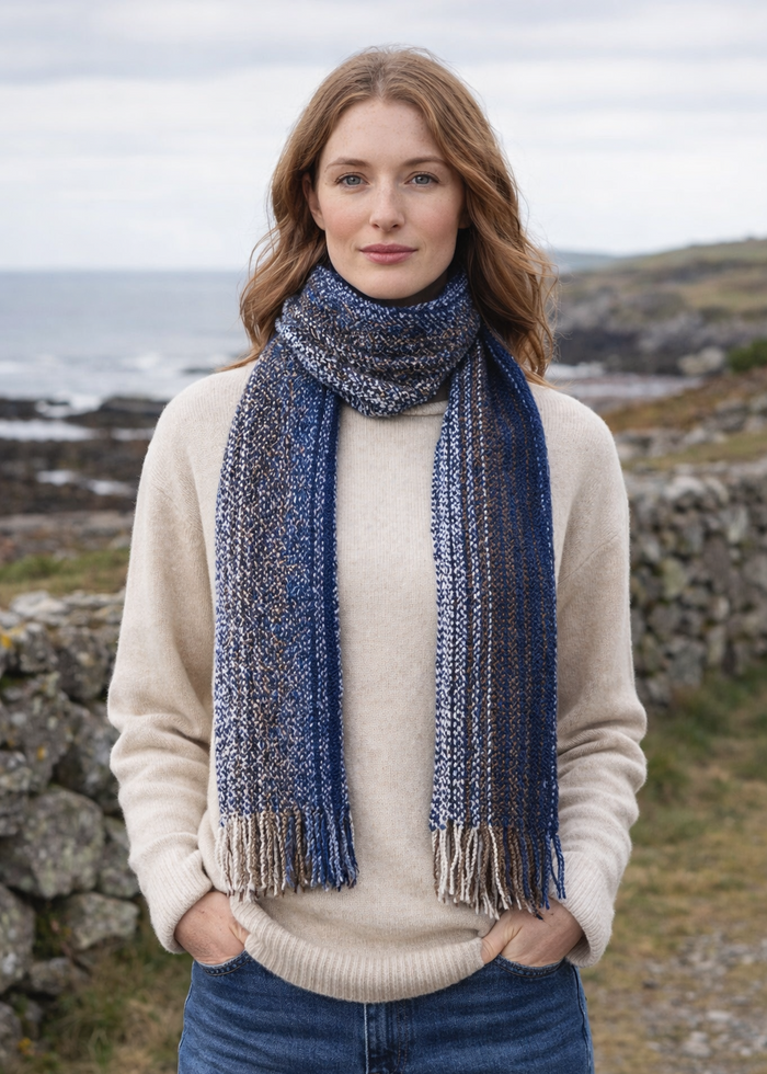 Mucros Skellig Scarf | Blue Navy