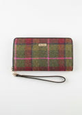 Mucros Tweed Wallet | Pink Green Check