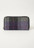 Mucros Tweed Wallet | Purple Check
