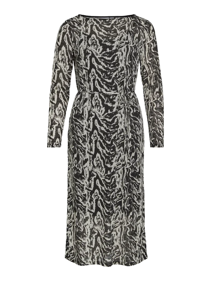 Nala Boat Neck Midi Dress (Black Beauty/Nala Birch)