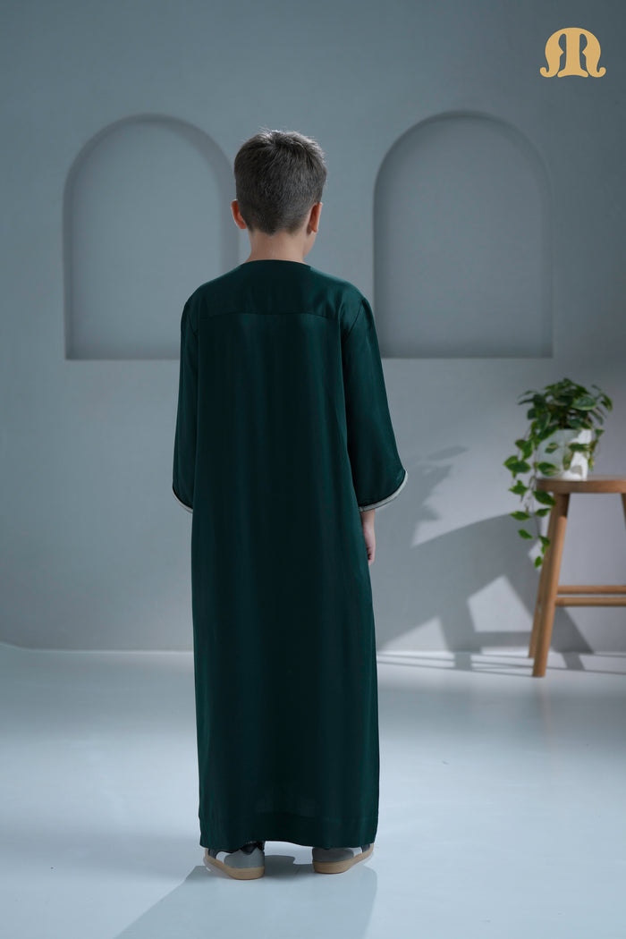 Nasser Green Moroccan Thobe for Kids