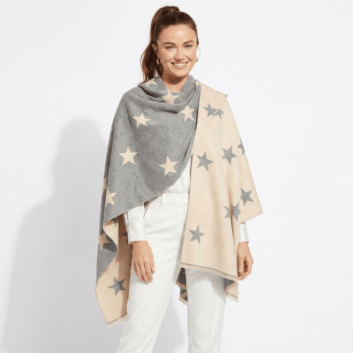 New Star Super Soft Stole Scarf – Cream & Light Grey - Heritage Of Scotland -