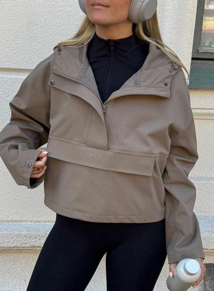 Nougat Cropped Waterproof Anorak