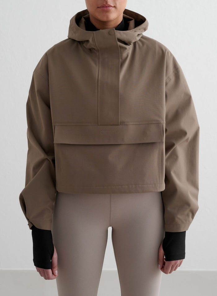 Nougat Cropped Waterproof Anorak