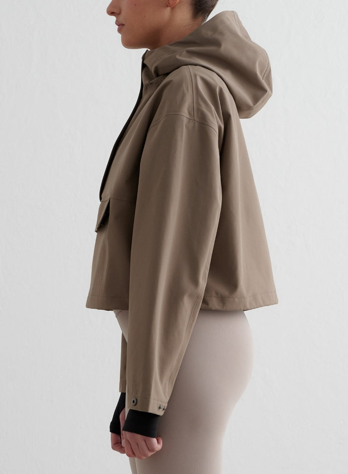 Nougat Cropped Waterproof Anorak